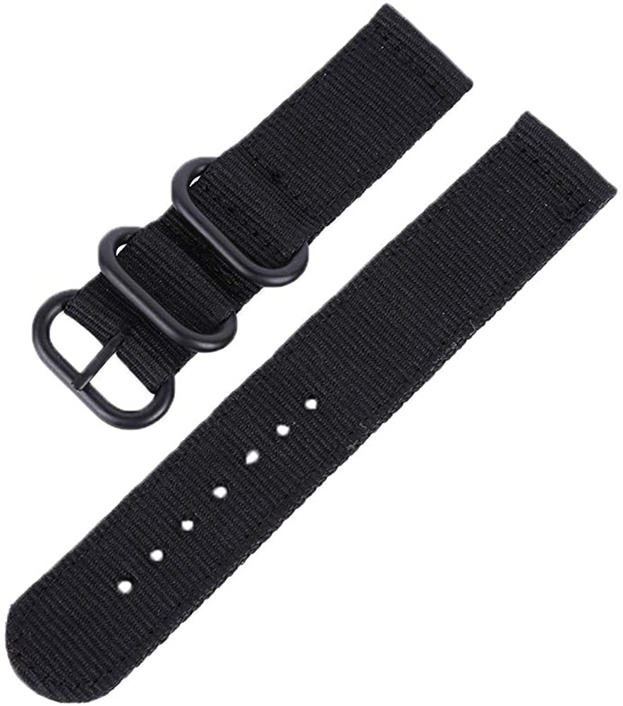 ChYoung 18mm 20mm 22mm 24mm Two Pieces Premium Nylon Watch Watch Band with Black Heavy Buckle for Men Women