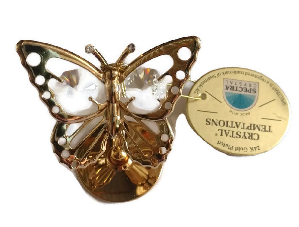 Crystal Temptations 24ct Gold Plated Swarovski Austrian Crystal Small Butterfly