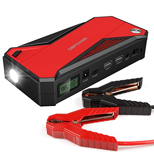 DBPOWER 800A 18000mAh Portable Car Jump Starter (up to 7.2L Gas, 5.5L Diesel Engine) Battery Booster with Smart Charging Port (Black/Red)