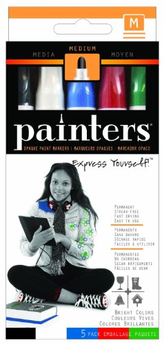 Elmer s Painters Opaque Paint Markers, Set of 5 Markers, Bright Colors, Medium Point (WA7518)