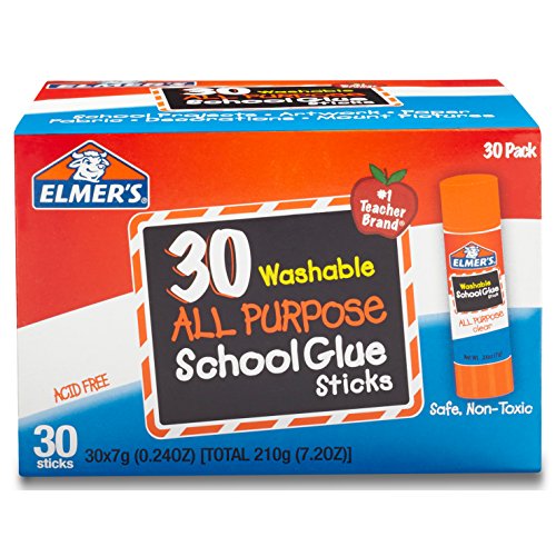 Elmer s All Purpose School Glue Sticks, Washable, 30 Pack, 0.24-ounce sticks