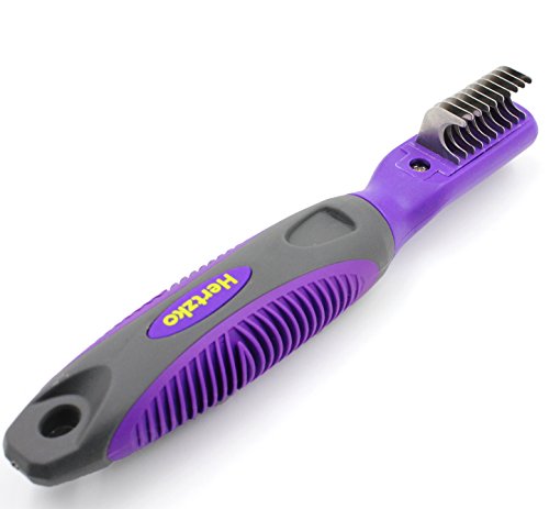 Hertzko Mat Remover Grooming Comb Suitable for Dogs, Cats, Small Animals - Great Tool for Removing Tangles, Mats, Knotted or Dead Hair