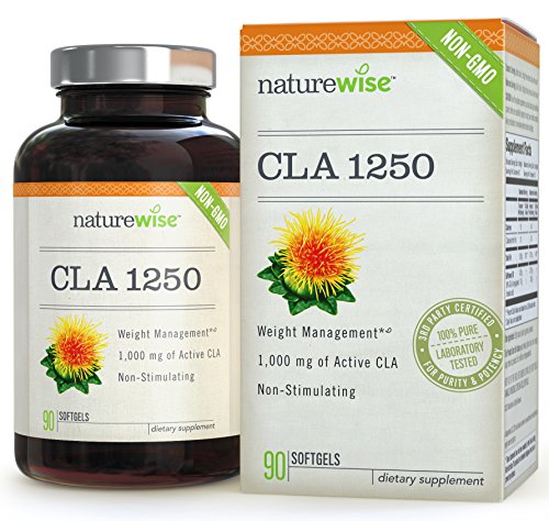 NatureWise CLA 1250 High Potency, All Natural Exercise Enhancement & Weight Loss  Supplement, Non-Stimulating, Non-GMO & Gluten Free, 180 count