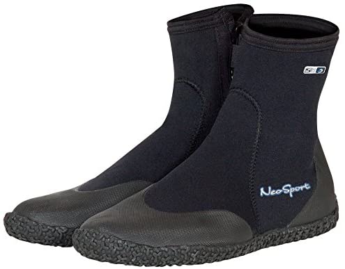 Neo Sport Premium Neoprene Men & Women Wetsuit Boots, Shoes with puncture resistant sole 3mm, 5mm & 7mm for warm, moderate or cold water for watersports: beach, boat, lake, mud, kayak