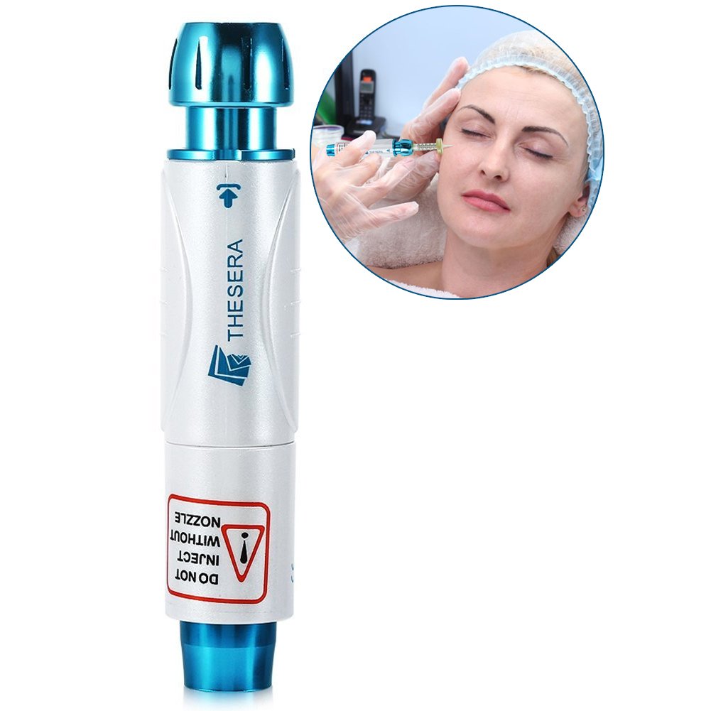 Professional Noninvasive Leading-in Hyaluronic Beauty Sprayer Pen for Salon Skin Care Anti Wrinkle Replenishment Brightening Moisture (Blue)