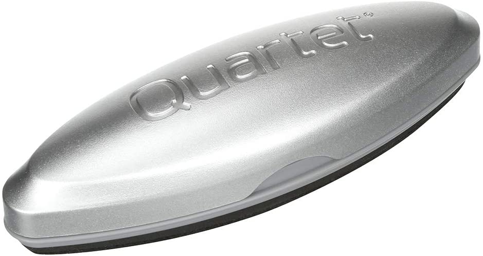Quartet Glass Dry Erase White Board Eraser: Magnetic Whiteboard Eraser in Silver