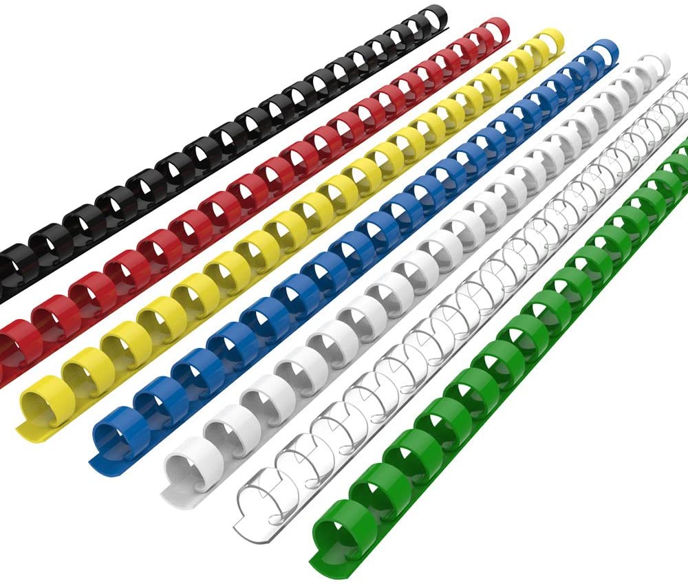 Rayson CR-12-100-M Plastic Binding Combs 1/2in. 21-Ring, 90-Sheet Capacity, Colorful Comb Binding Spines, Max. Binding A4 Size Paper (8.3"×11.7"), Box of 100