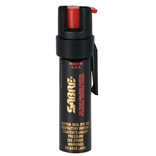 SABRE 3-IN-1 Pepper Spray - Advanced Police Strength - Compact Size with Clip, Contains 35 Bursts (5x Other Brands) & 10-Foot (3M) Range