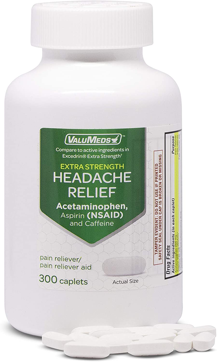 ValuMeds Extra Strength Headache Relief Caplets (300-Count) | Nonsteroidal Anti-Inflammatory Pain Reliever | Arthritis, Muscles, Joints