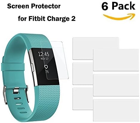 AK Fitbit Charge 2 Screen Protector, High Definition Ultra Films Clear Screen Protector for Fitbit Charge 2 Smart Watch (6-Pack)