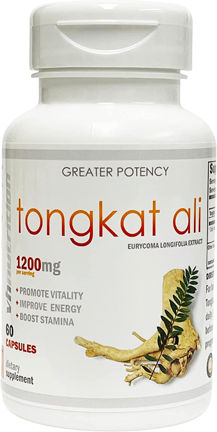 AKA Longjack, Eurycoma Longfolia 100% Natural Extract Powder for Men's Stamina - 60 Capsules