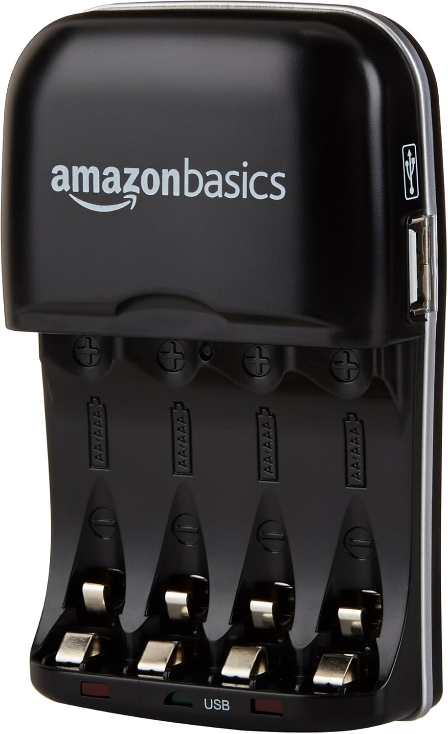 Amazon Basics AA & AAA NiMH Rechargeable Battery Charger with USB Port