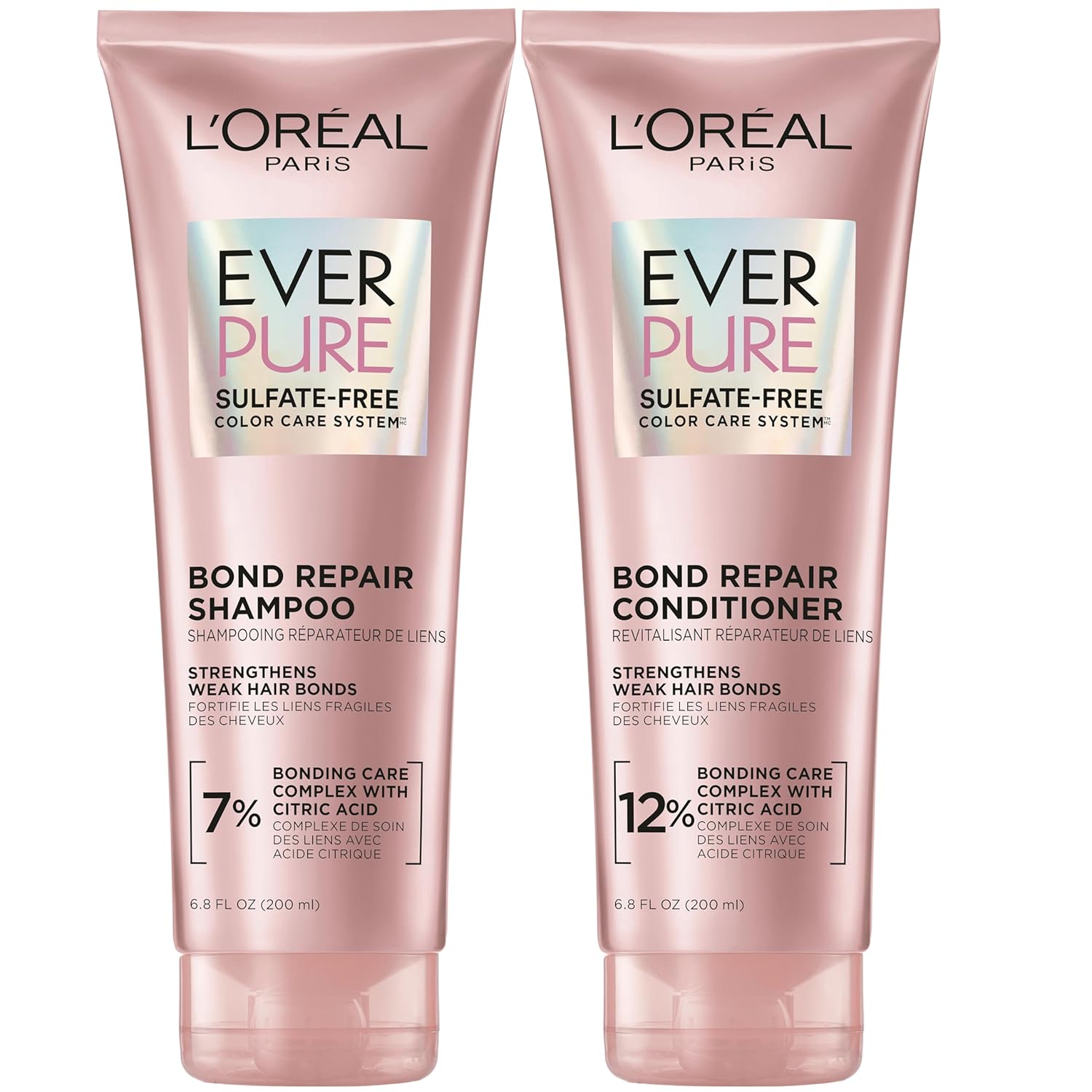 L'Oreal Paris EverPure Sulfate-Free Vegan Hair Care Kit - Shampoo and Conditioner to Strengthen and Repair Hair Bonds
