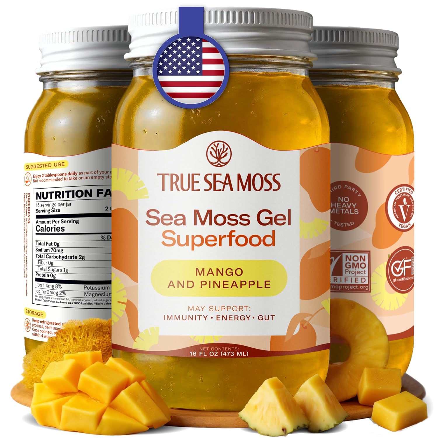 TrueSeaMoss Sea Moss Gel - Immunity & Energy Boost (16oz) Pakistan Import