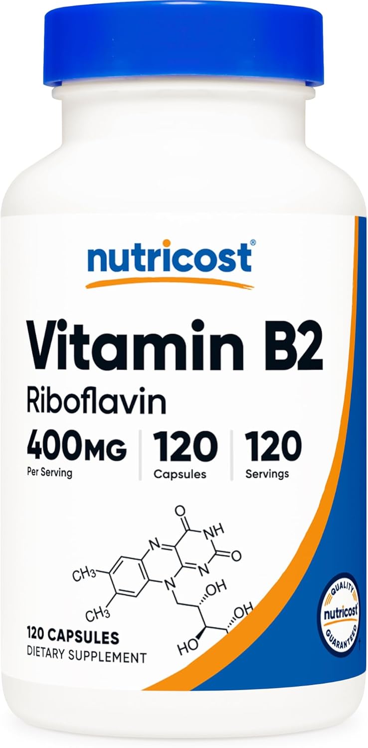 Nutricost Vitamin B2 (Riboflavin) 400mg, 120 Capsules