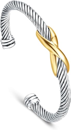 Antique Cross Cable Wire Bracelet for Women – Designer Fashion Bangle Pakistan