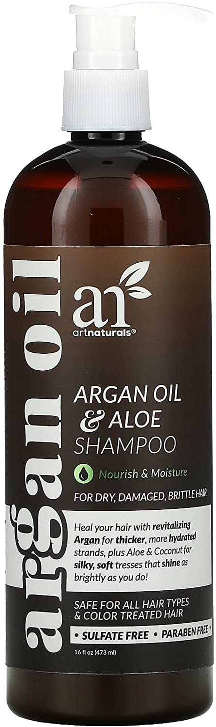 artnaturals Moroccan Argan Oil Shampoo, Moisturizing, Volumizing Sulfate Free Shampoo for Women, Men- 16 Fl Oz (473ml)