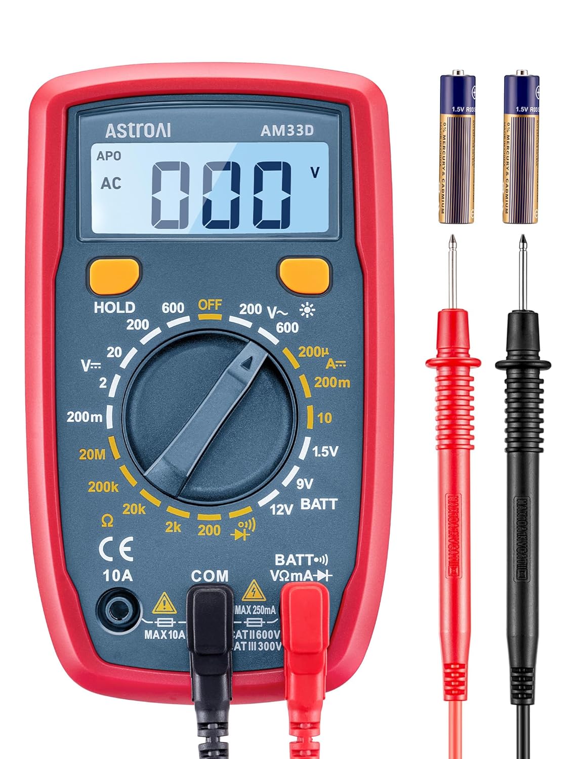AstroAI Digital Multimeter – AC/DC Voltage & Current Tester with Continuity & Diode Function