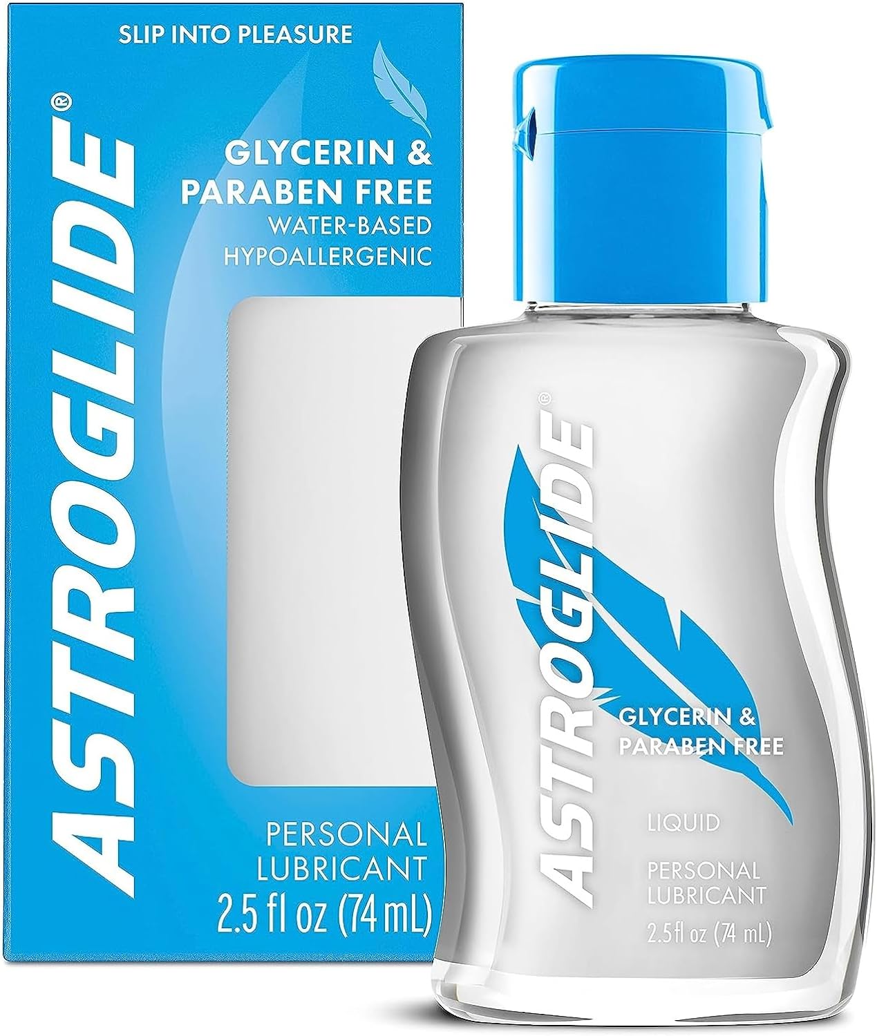 Astroglide Glycerin & Paraben Free Lubricant Liquid, Water Based Personal Lubricant, 2.5 oz