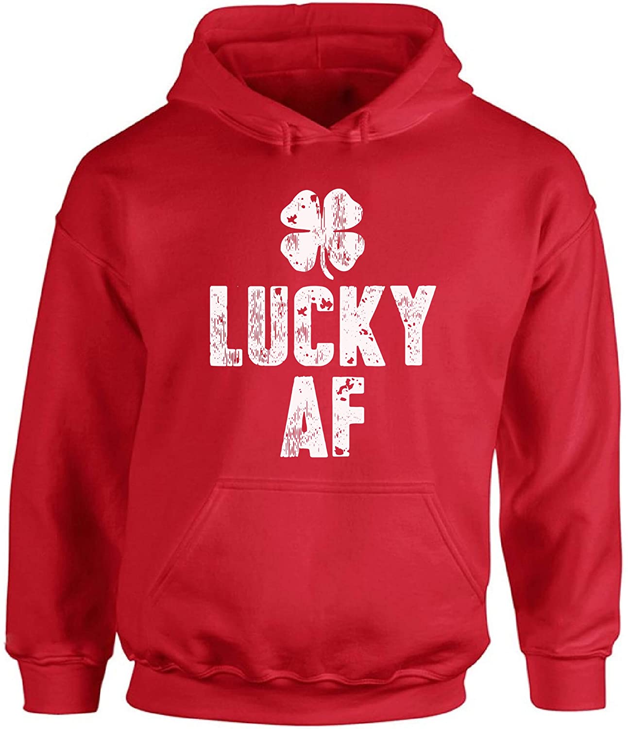 Awkward Styles Unisex Lucky AF Hoodie Hooded Sweatshirts Lucky  Red X-Large