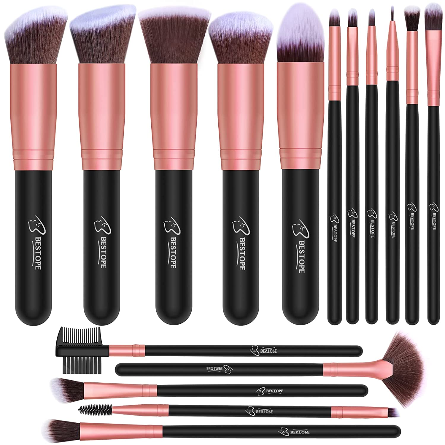 BESTOPE PRO 16pcs Premium Synthetic Makeup Brushes Set Kit - 6.74oz (191g)