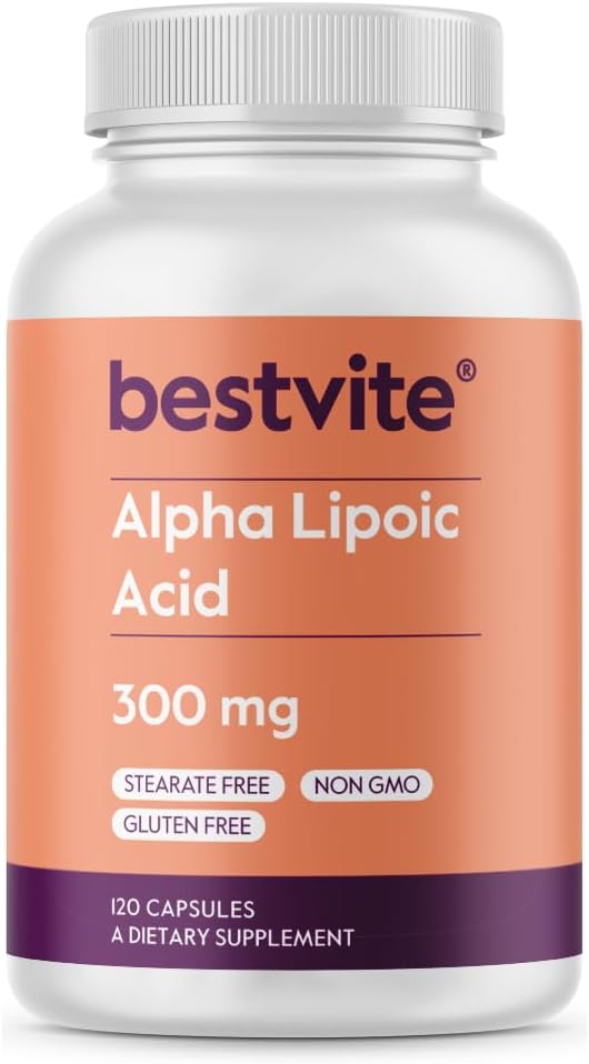 BESTVITE Alpha Lipoic Acid 300mg - 120 Capsules, Non GMO, Gluten Free