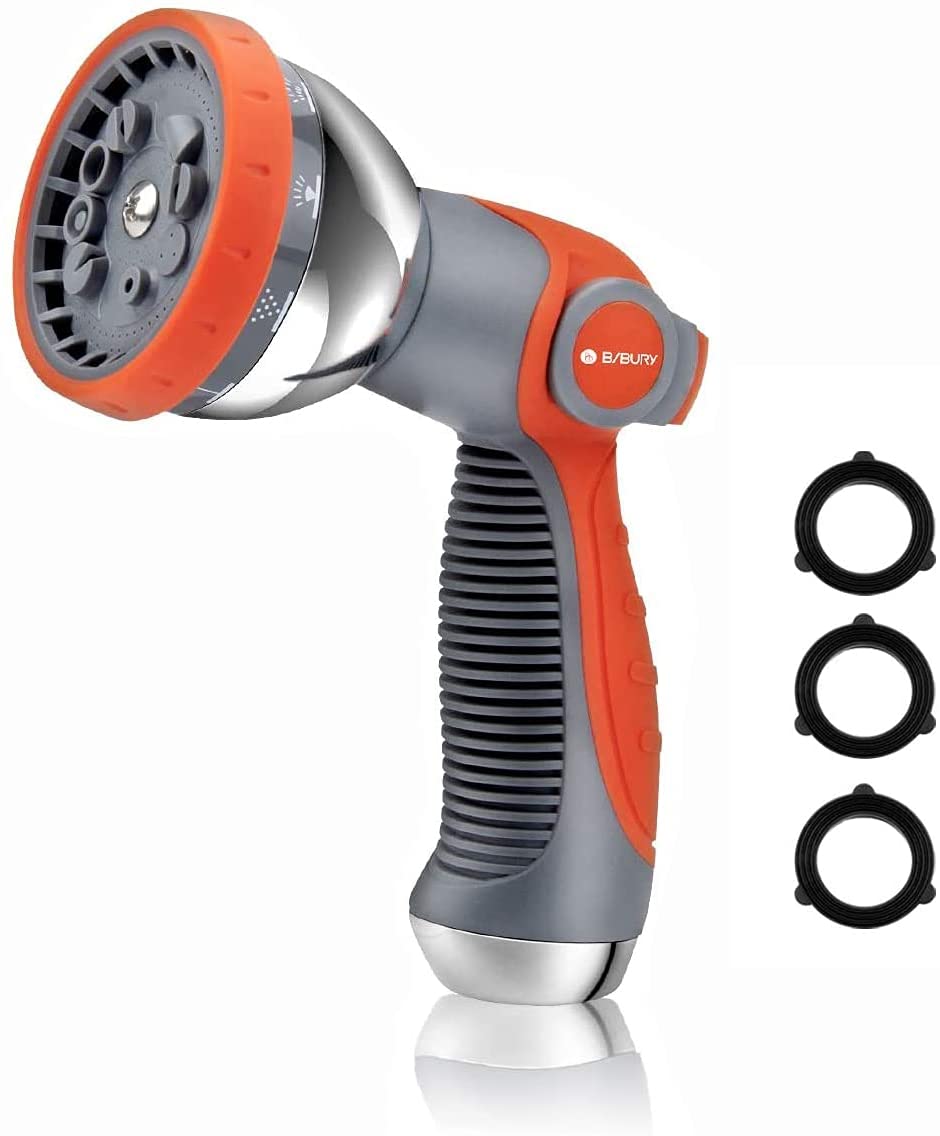 BIBURY Hand Water Hose Nozzle Sprayer with 10 Spray Patterns for Garden, Car Wash, Showring Pets