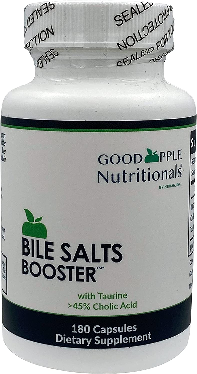 Bile Salts Booster - Support for Gallbladder Health, Ox Bile & Taurine Supplement | Alleviate Gas & Bloating | Enhance Digestion of Fats | 180 Capsules - 110 mg