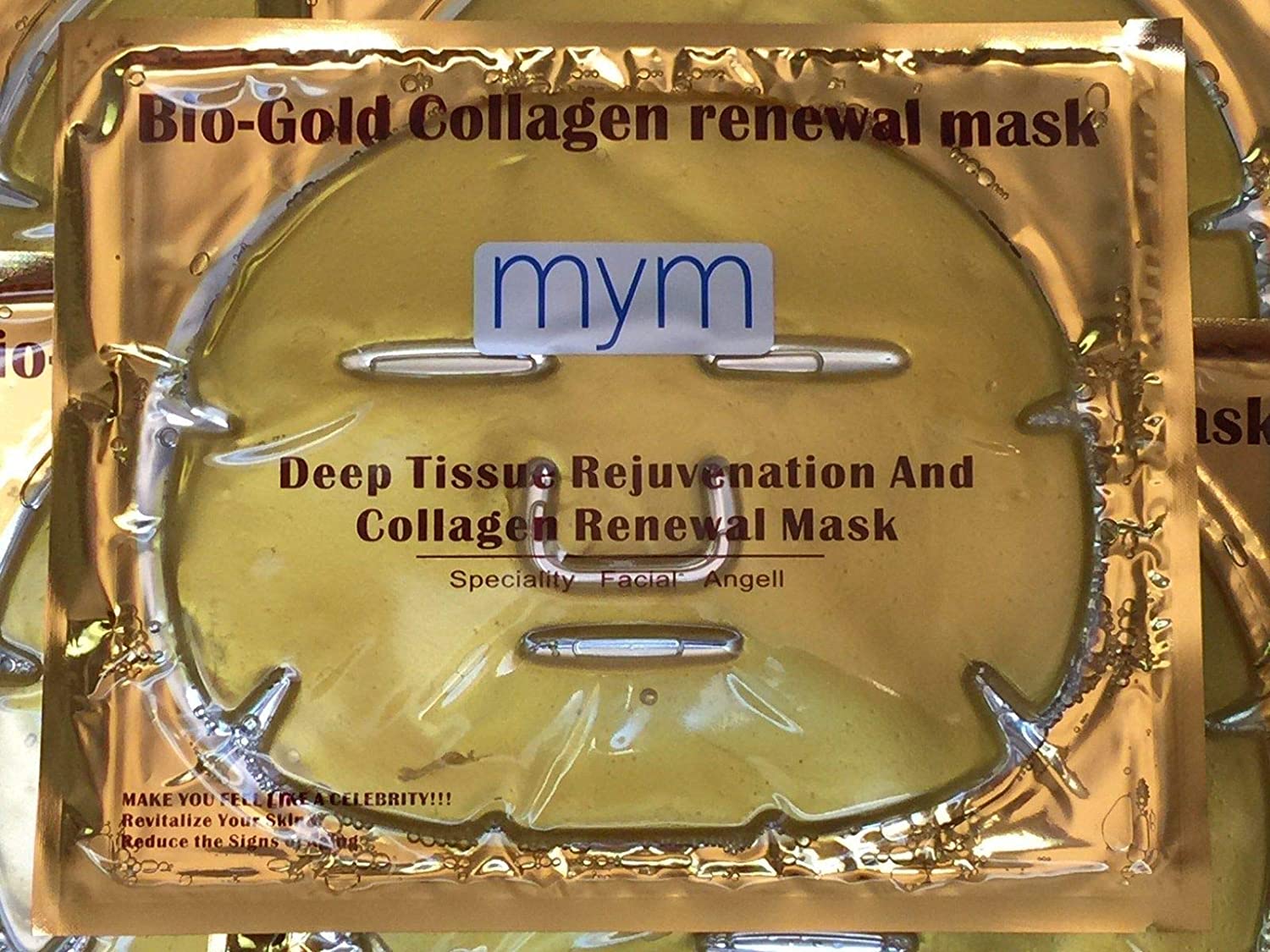 Bio-Gold 24k Gold Collagen Renewal Mask for Deep Tissue Rejuvenation and Collagen Renewal X 10 Pcs