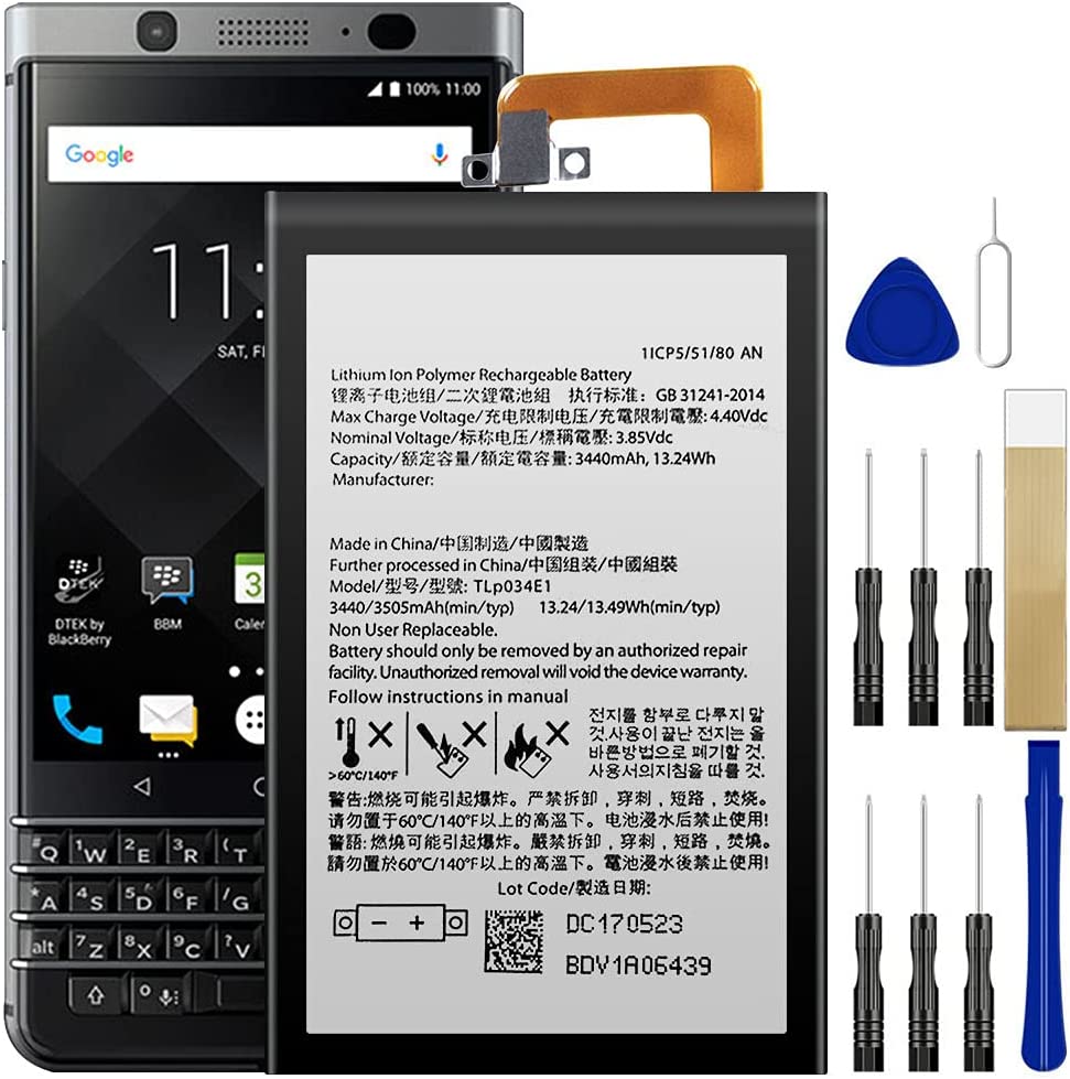 BlackBerry BBB100-1 BBB100-2 Replacement Battery  BAT-63108-003 - Black