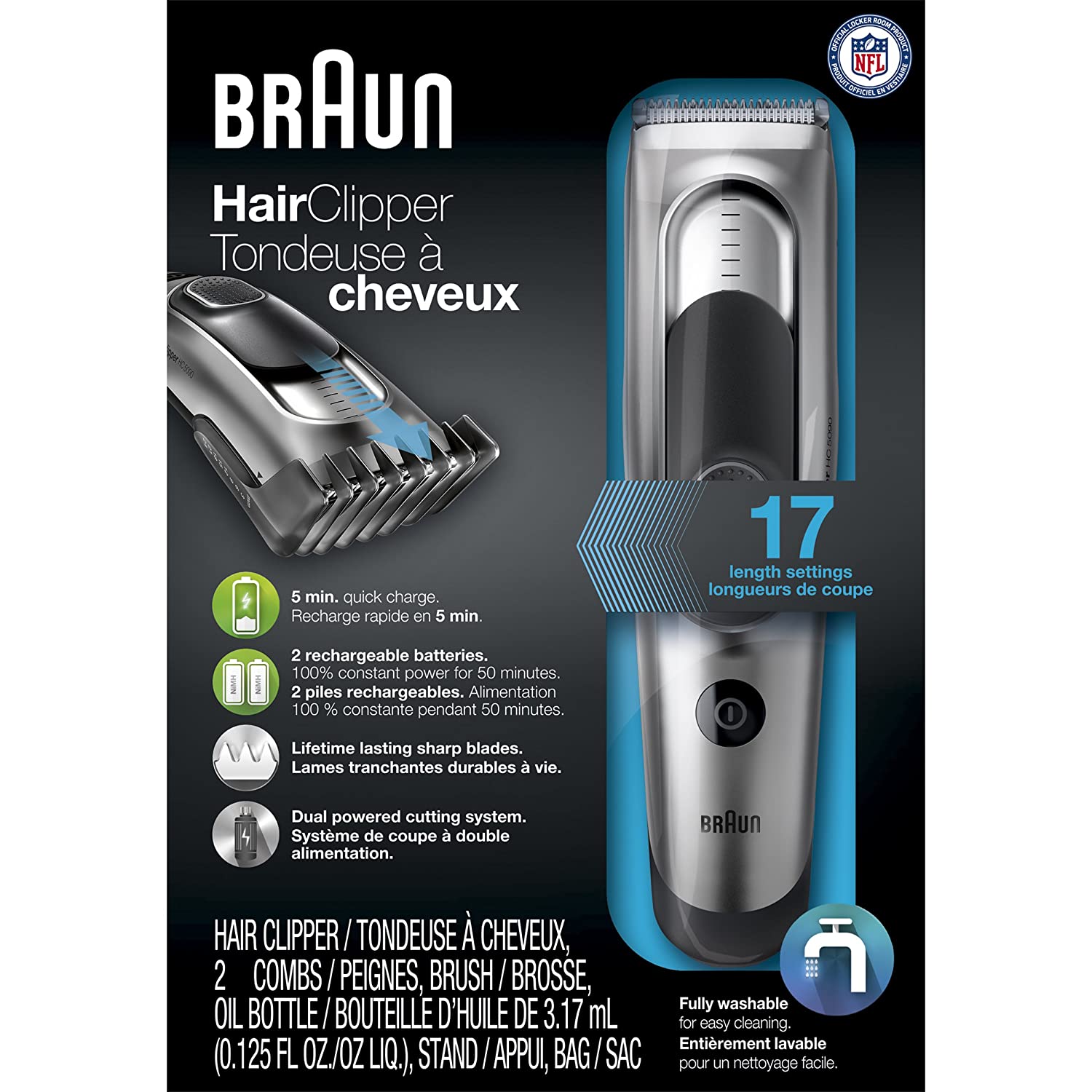 Braun Ultimate Hair Grooming Clipper HC5090, 17 lengths