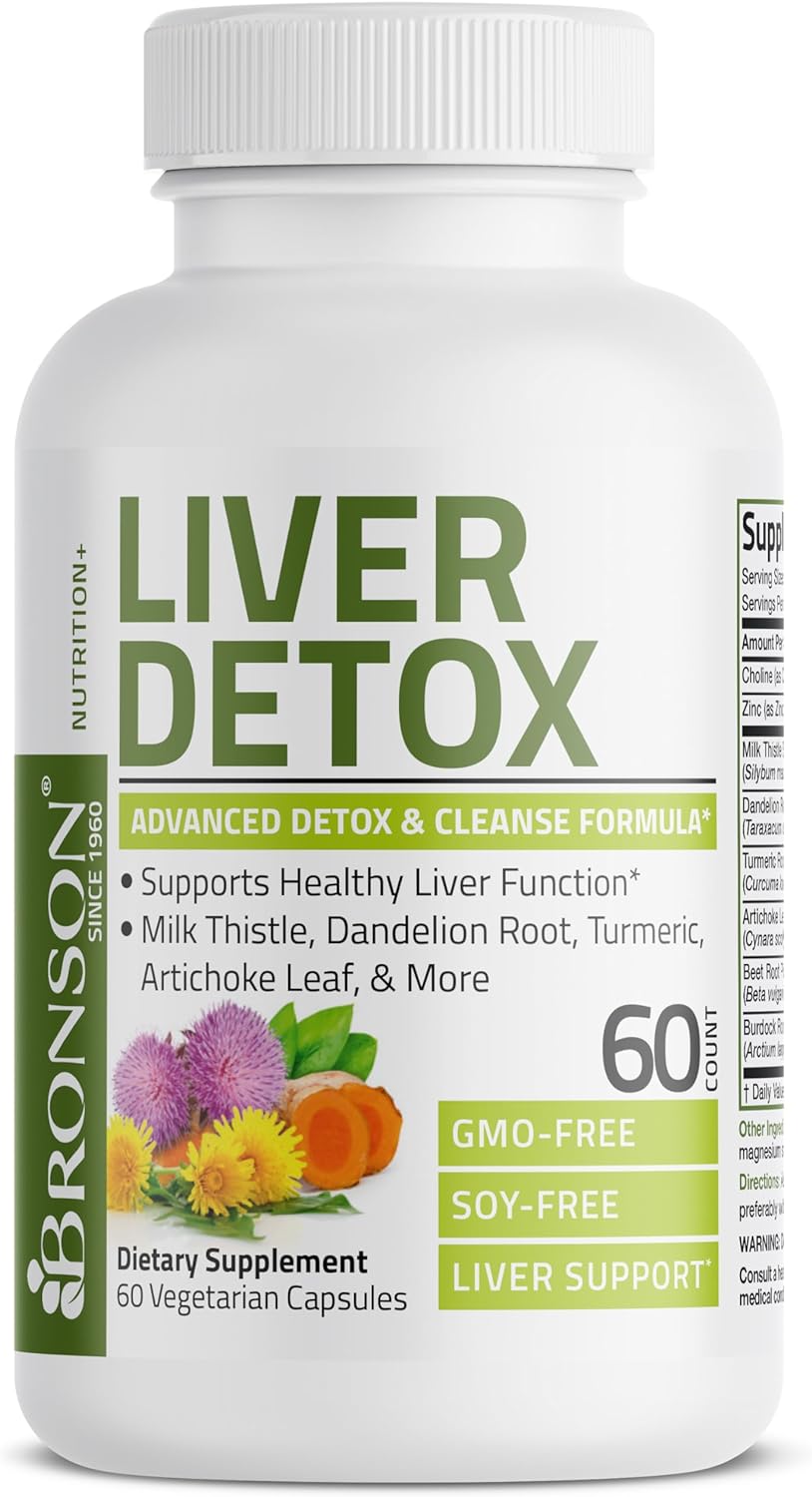 Bronson Liver Detox Advanced Detox & Cleansing Formula Advanced Liver Support, 60 V Capsules