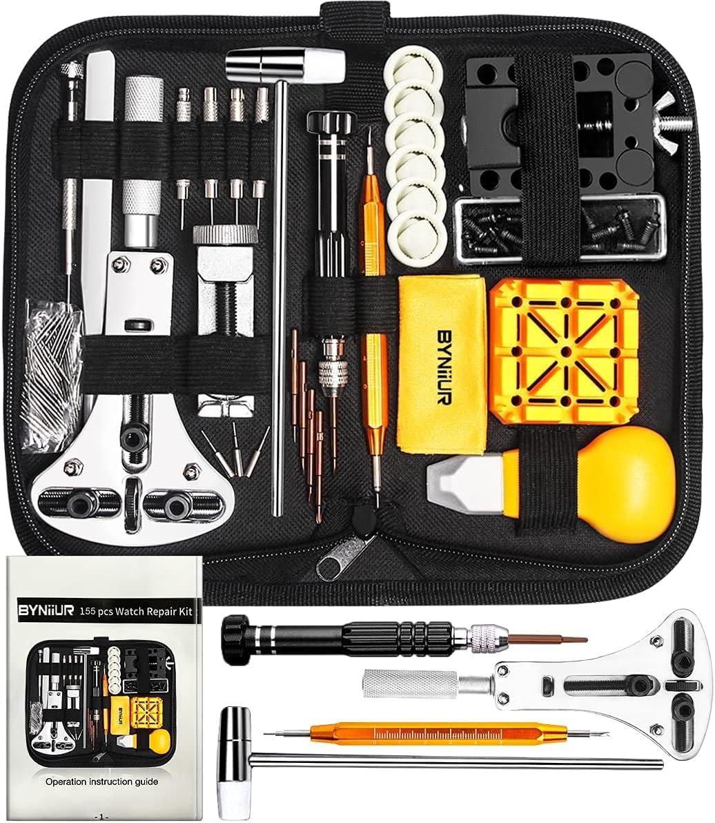 BYNIIUR 15‑in‑1 Watch Repair Kit Pakistan – Battery Replacement, Case Opener, Strap Adjustment & Link Removal Tools