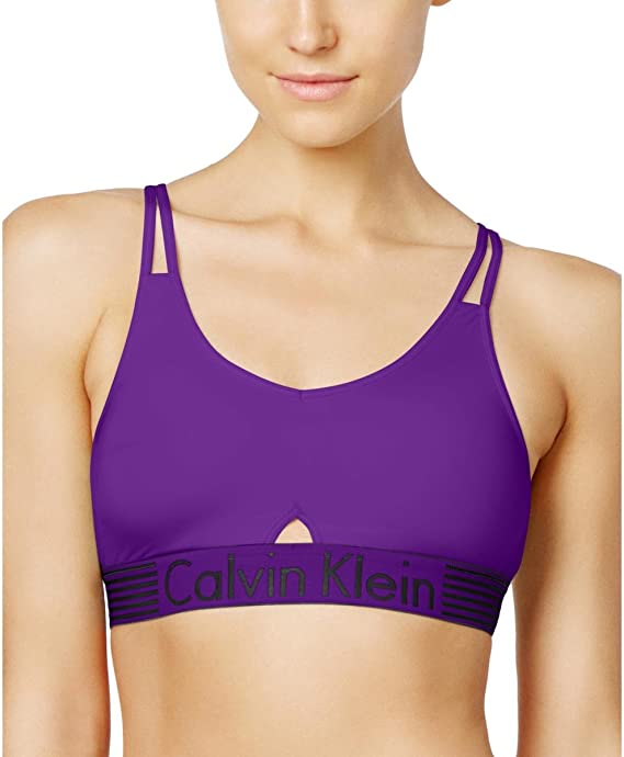 Calvin Klein Women s Iron Strength Bralette, White, Large