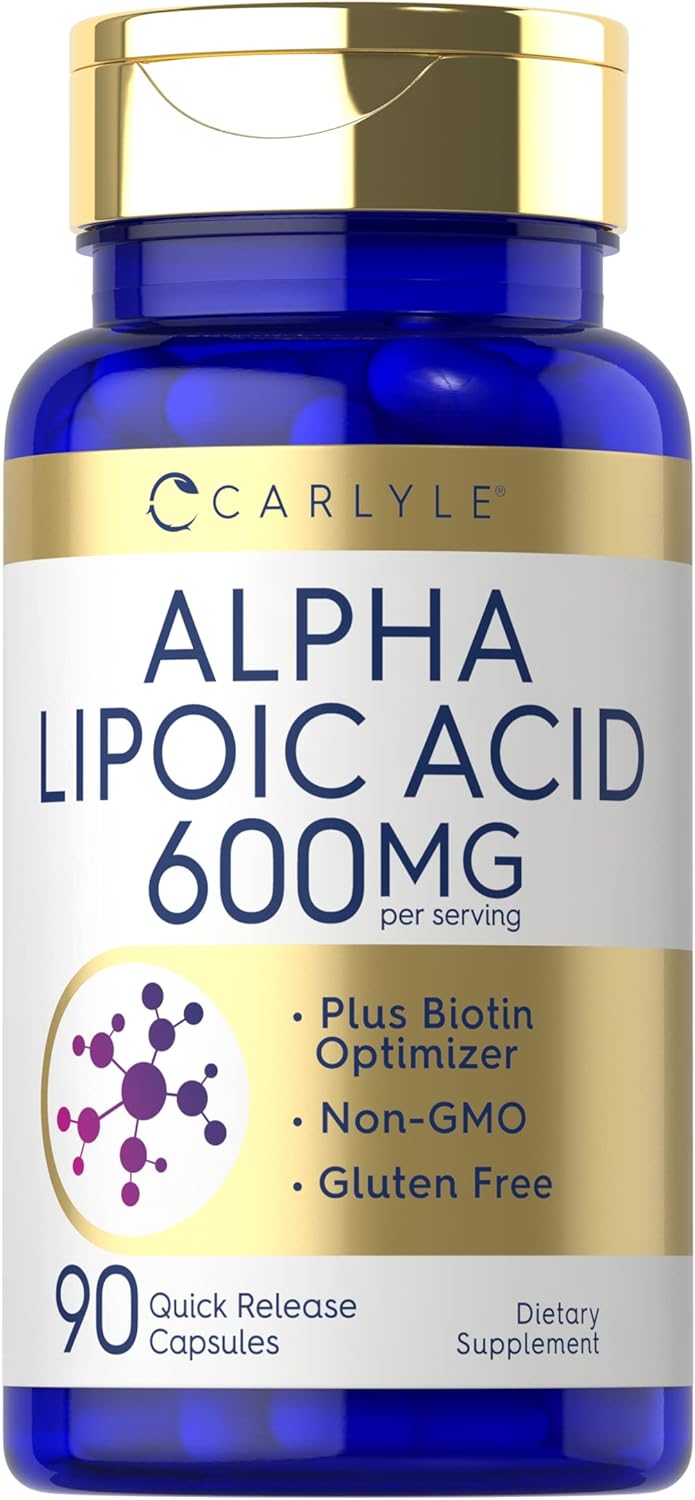 Carlyle Alpha Lipoic Acid 600mg - with Biotin Optimizer Anti-aging Supplement for Men and Women 90 Servings