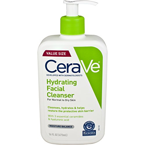 CeraVe Hydrating Facial Cleanser | Moisturizing Face Wash for Dry Skin | Hyaluronic Acid, Ceramides & Glycerin | National Eczema Association Certified