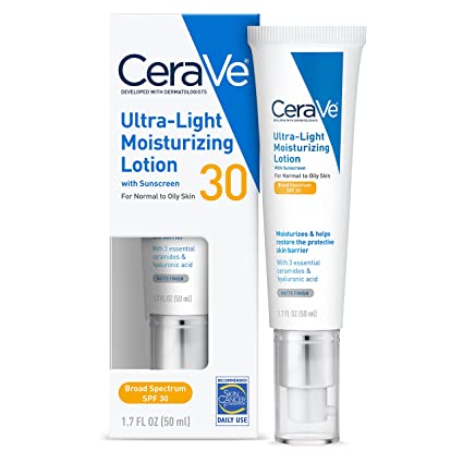CeraVe Moisturizing Lotion SPF 30| Sunscreen and Face Moisturizer with Hyaluronic Acid & Ceramid
