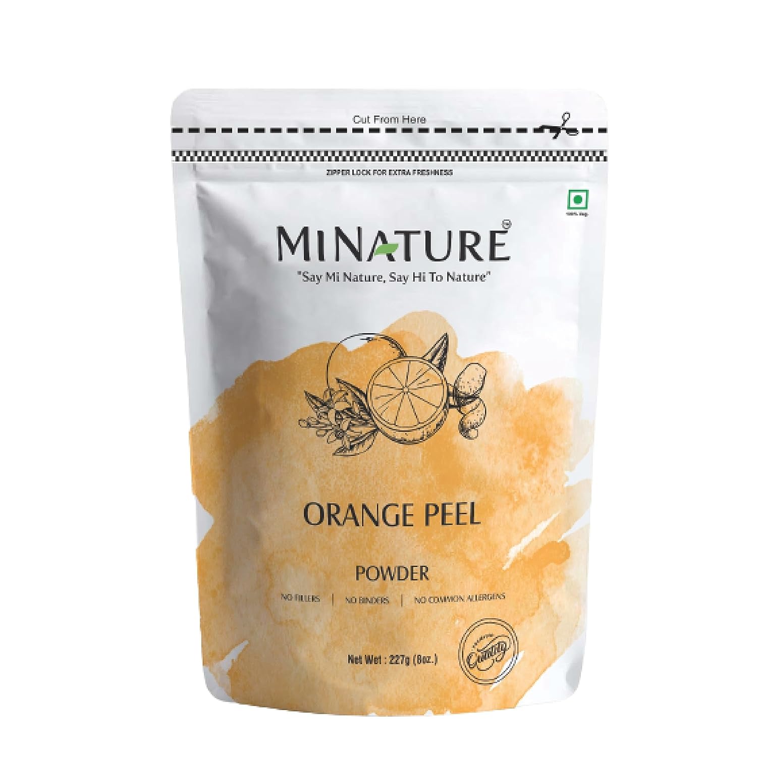 Mi Nature Orange Peel Powder: Pure and Natural Citrus Aurantium Peel, 227g