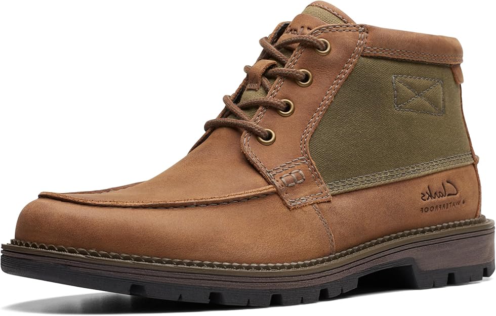 Clarks Maplewalk Moc – Imported Men’s Leather Chukka Boots (Brown Combi, All-Day Comfort, For Of