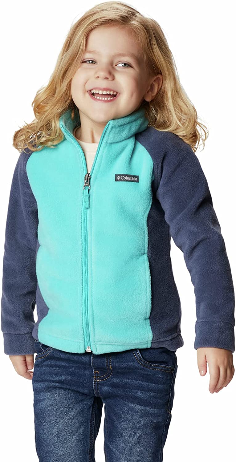 Columbia Girls' Benton Springs Fleece Jacket, Medium Size - Geyser/Nocturnal