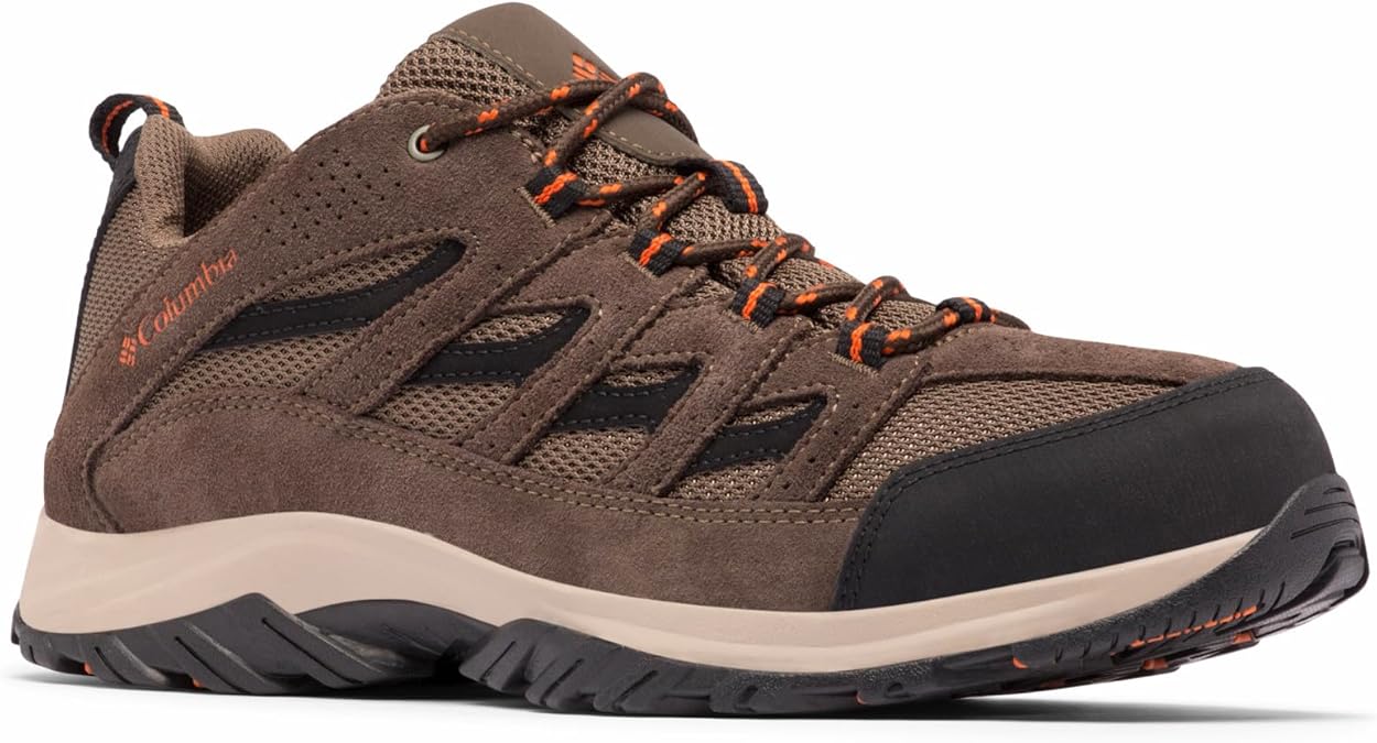 Columbia Men's Newton Ridge Plus II Suede Waterproof Boot Wide - Camo Brown/Heatwave, Breathable Hiking Boot with High-Traction Grip for Pakistani Terrain