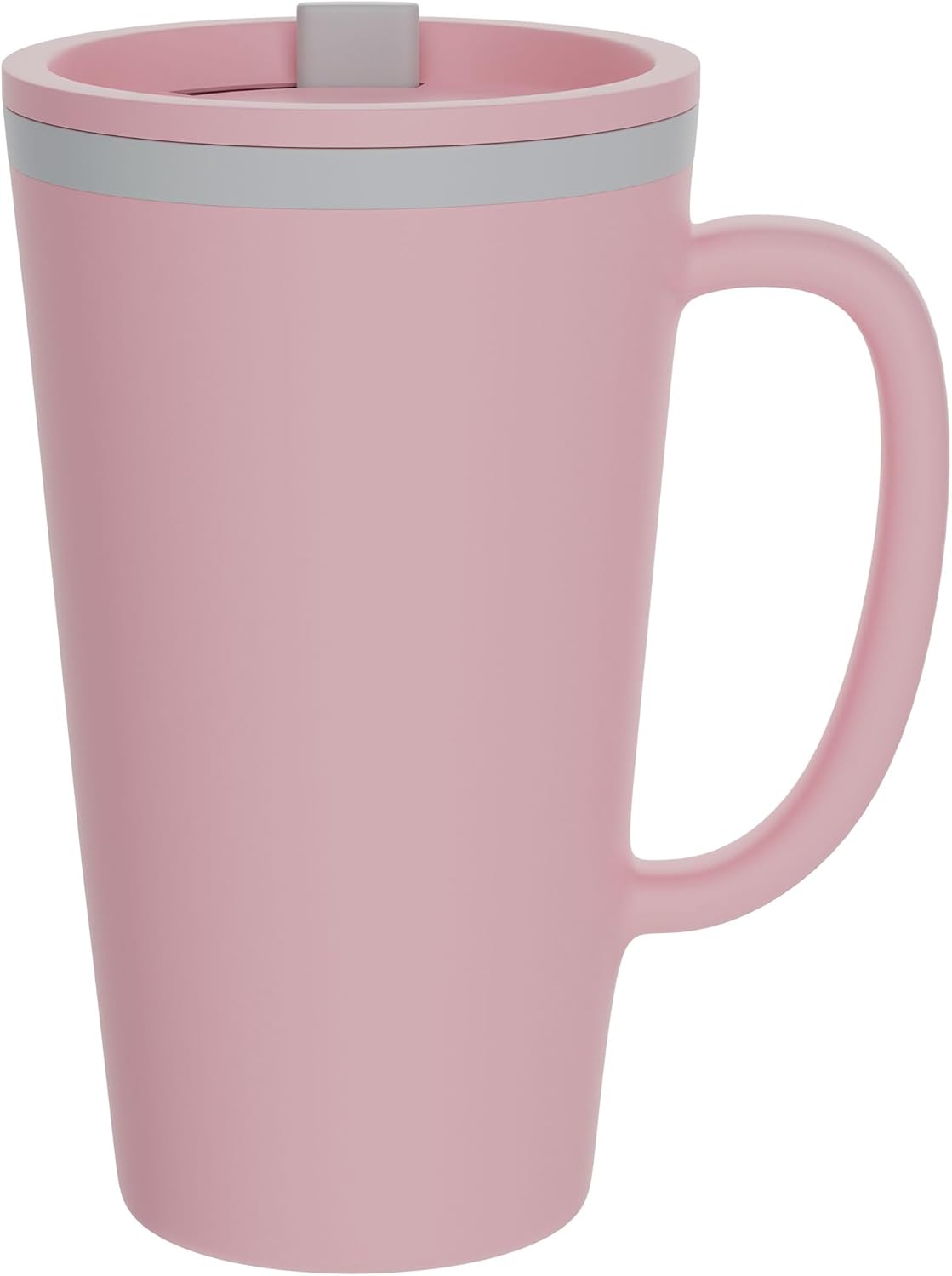 Copco Cone 16oz Insulated Travel Mug with Handle – BPA-Free Plastic Coffee Cup with Slide Lid, Reusable, Dishwasher & Microwave Safe (Pink) – Imported USA
