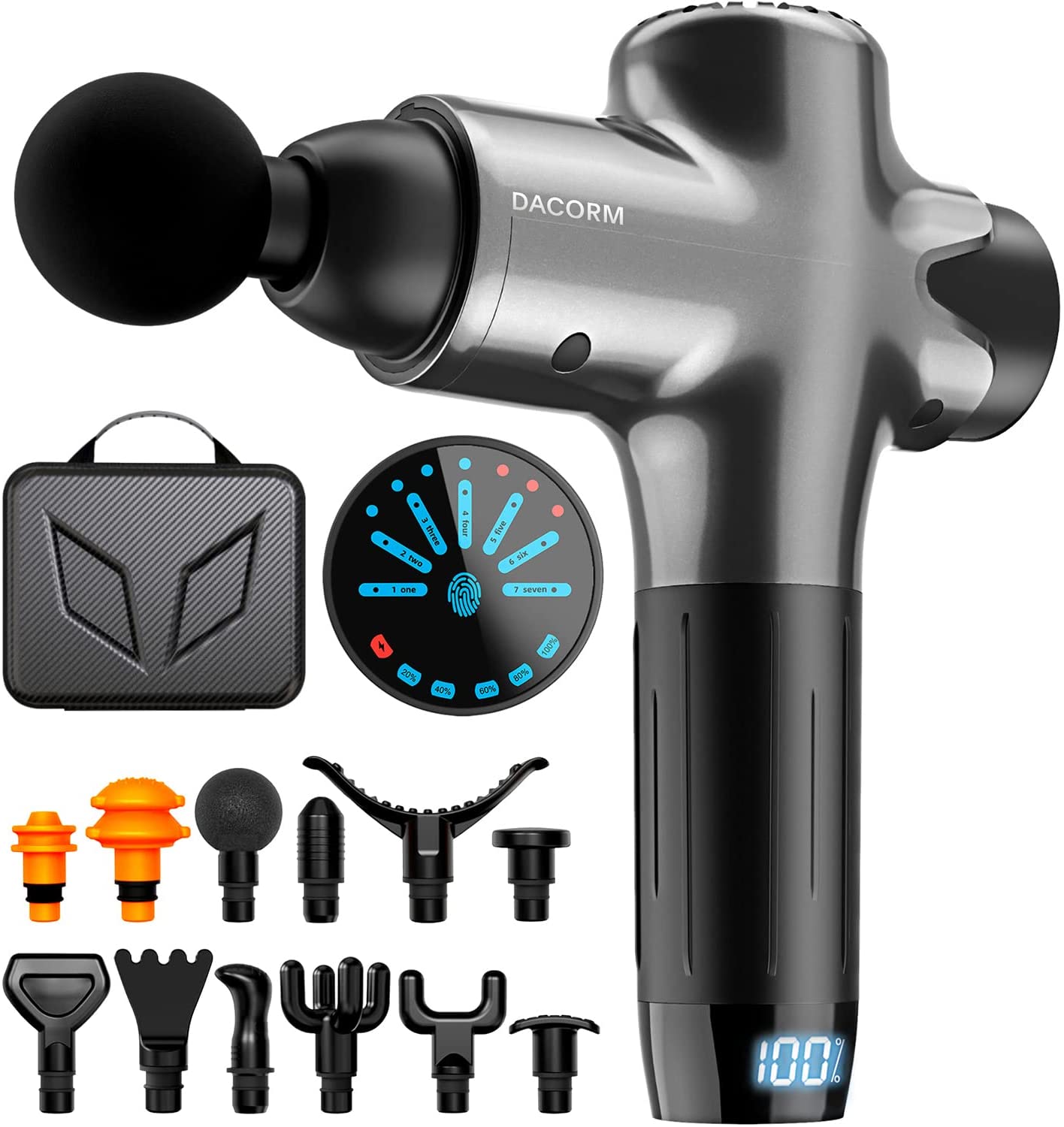 Deep Tissue Percussion Muscle Massage Gun for Athletes, Super Quiet Massage Gun - (Gray)