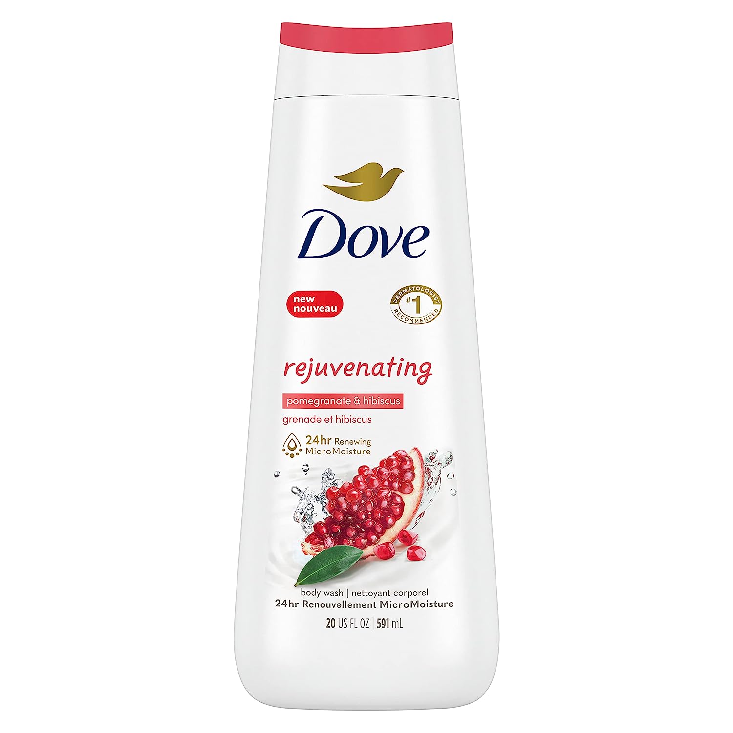 Dove Rejuvenating Pomegranate & Hibiscus Body Wash: Renewed & Healthy Skin with 24hr MicroMo