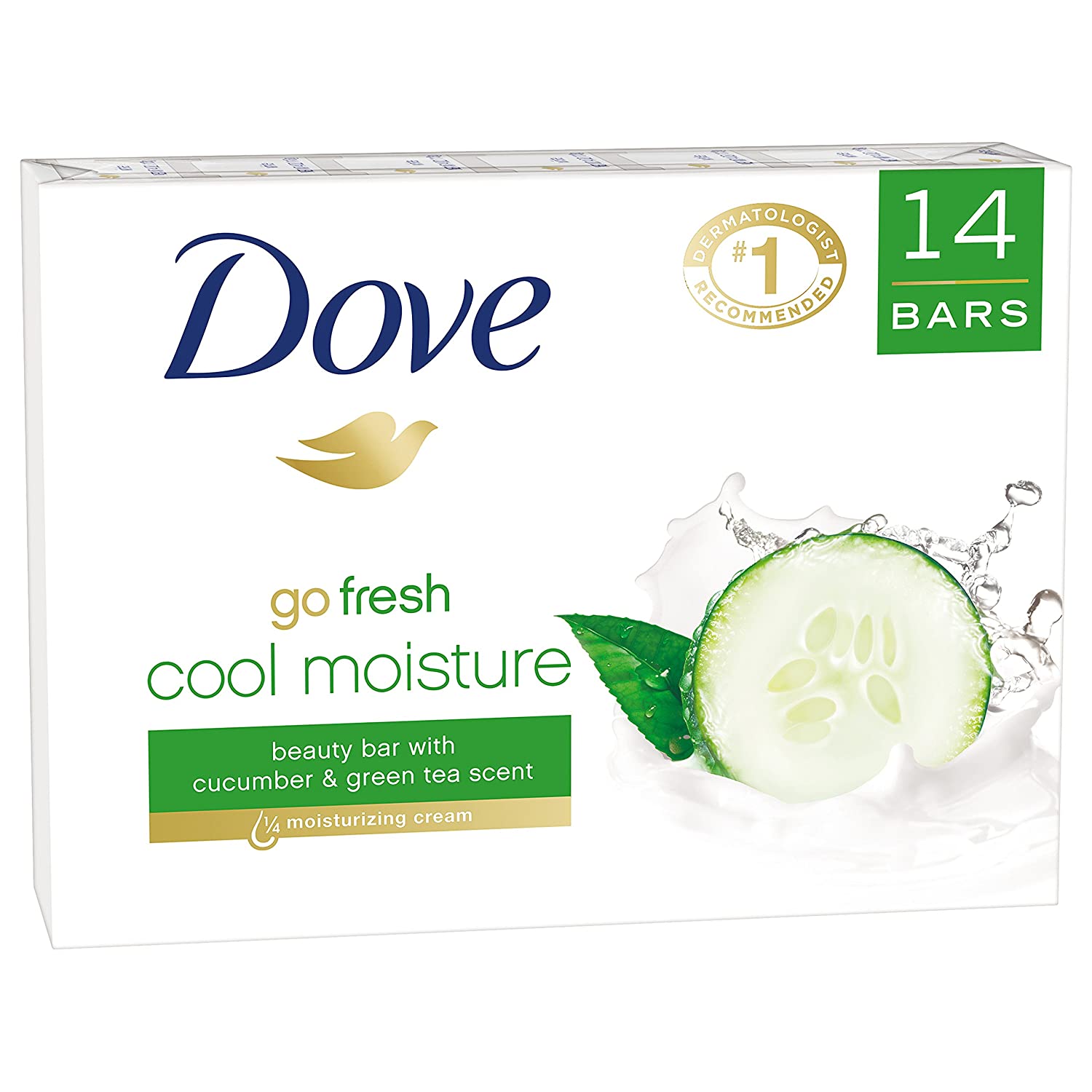 Dove go fresh Beauty Bar, Cucumber and Green Tea 4 oz, 14 Bar (113g)