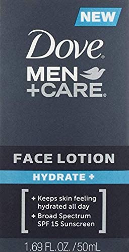 Dove Men + Care Face Lotion Hydrate with Broad Spectrum SPF 15, 1.69 Fl Oz (50ml)