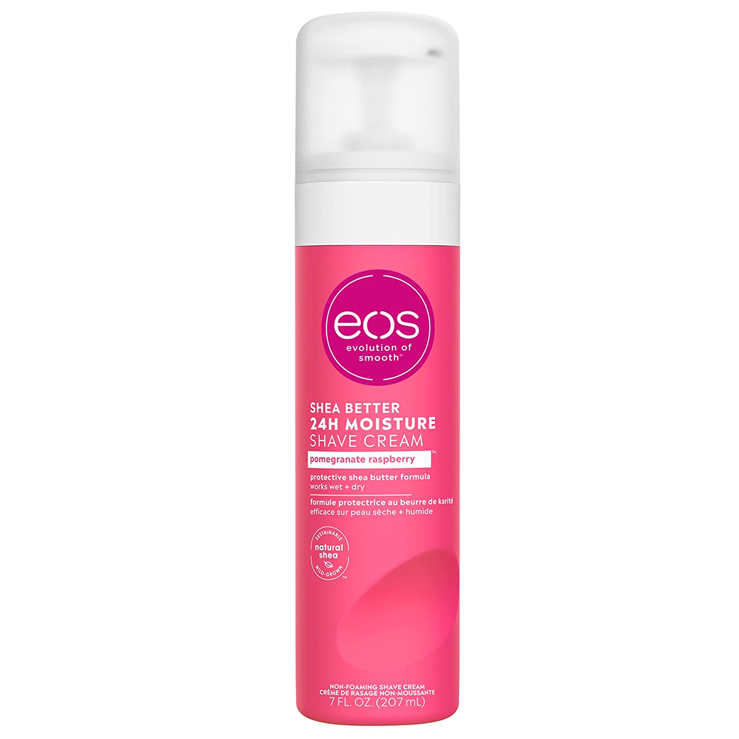 EOS Shea Better Shaving Cream for Women, 24 Hour Hydration Pomegranate Raspberry Skin Care Shaving Cream - 7 Fl.Oz (207ml)