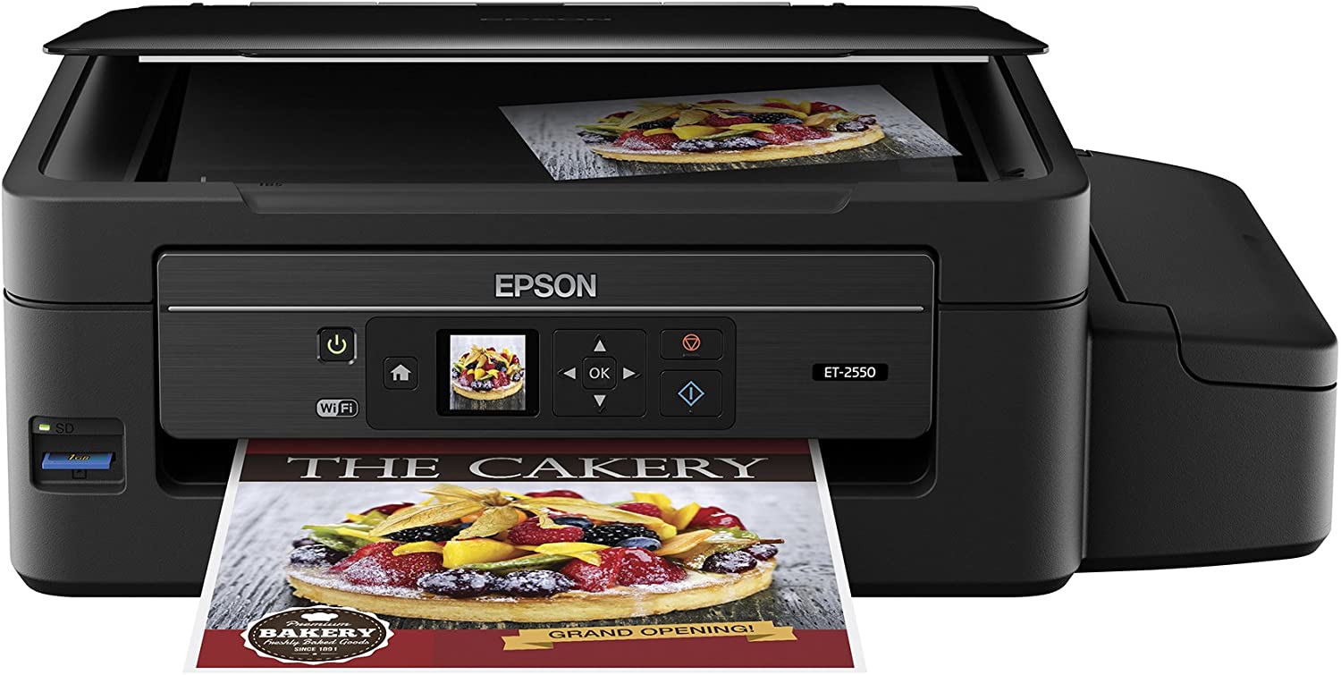 Epson Expression ET-2550 EcoTank Wireless Color All-in-One Supertank Printer with Wi-Fi, Wi-Fi Direct, Tablet and Smartphone Printing