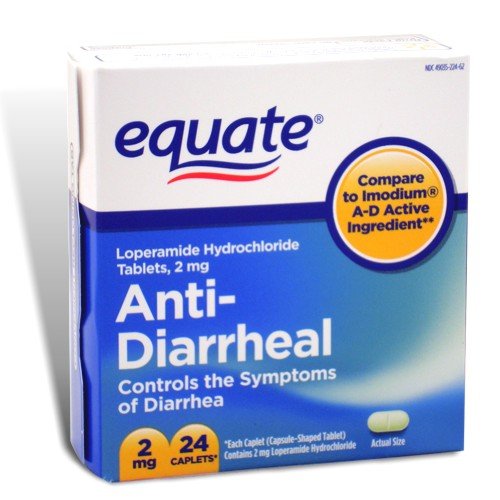Equate - Anti-Diarrheal, Loperamide 2 mg, 24 Caplets (Compare to Imodium A-D)