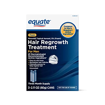 Equate - Hair Regrowth Treatment for Men, Minoxidil 5%, Topical Aerosol Foam, 3 Month Supply